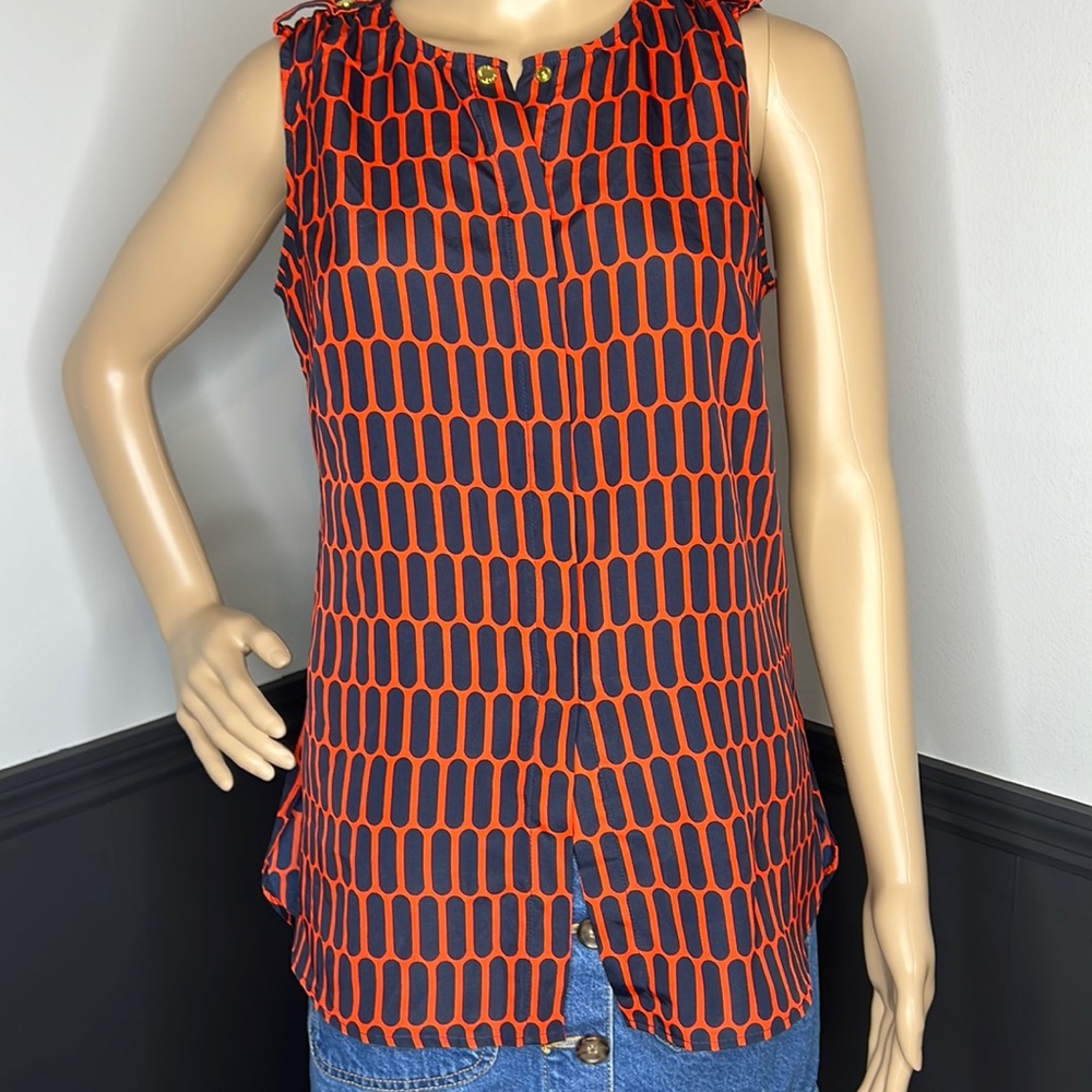 Michael Kors Printed Button Up Tanktop Size 2 - image 1
